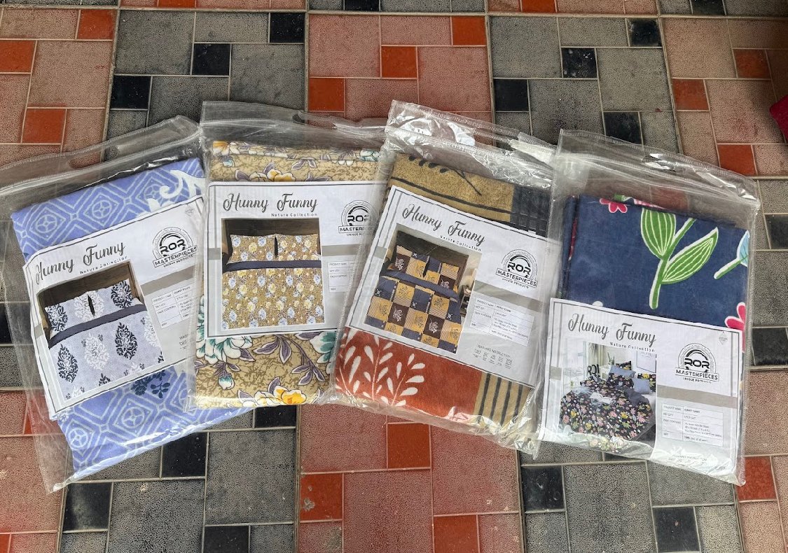 Hunny Funny Nature Collection ( by ROR Masterpieces) Printed Bedsheet Set with Pillow Covers | ₹999 (4) BEDSHEETS { NO COLOUR SELECTION } | 7/8 ft |