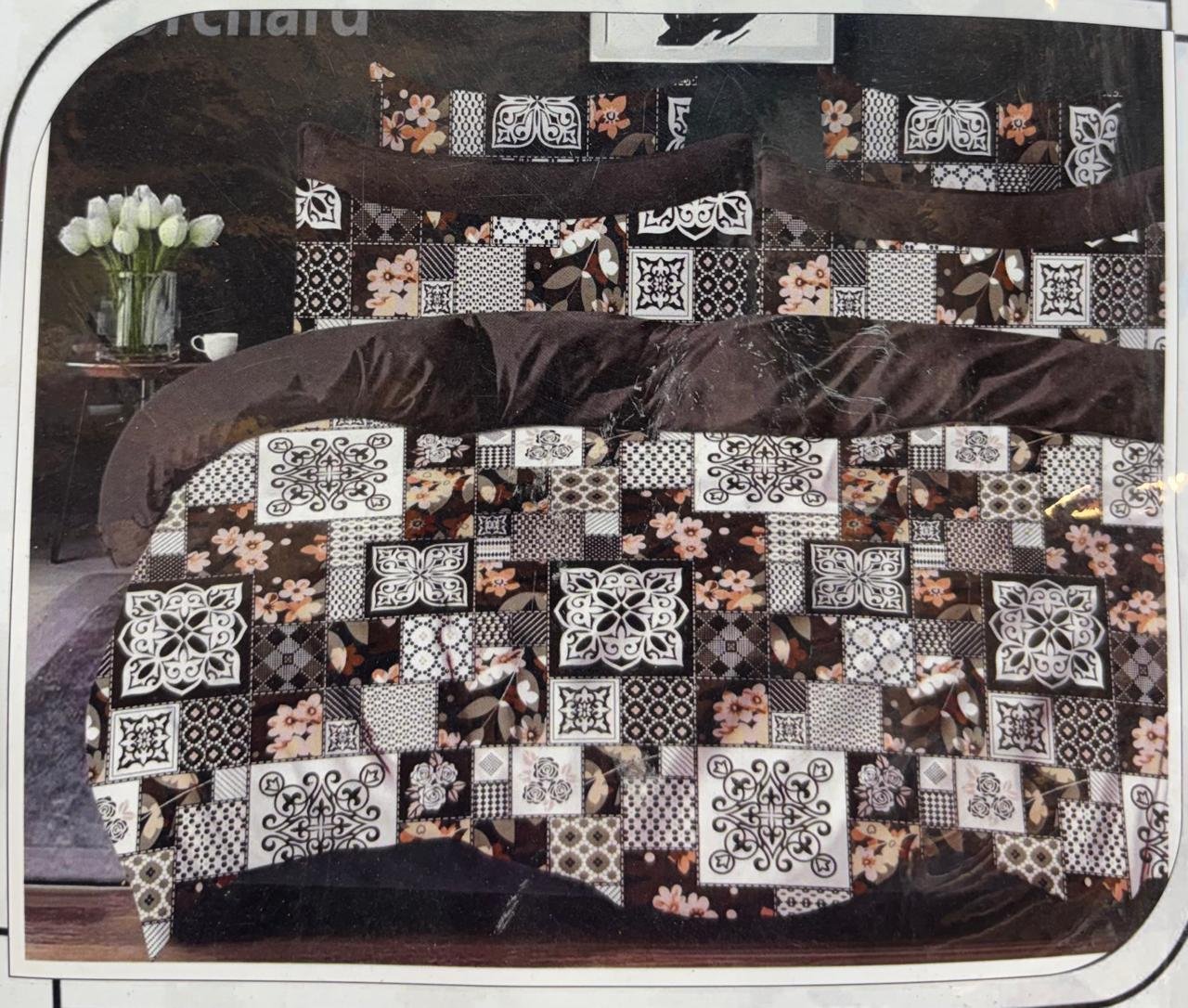 FiTTED BEDSHEET SQUARE FLORAL PRINT