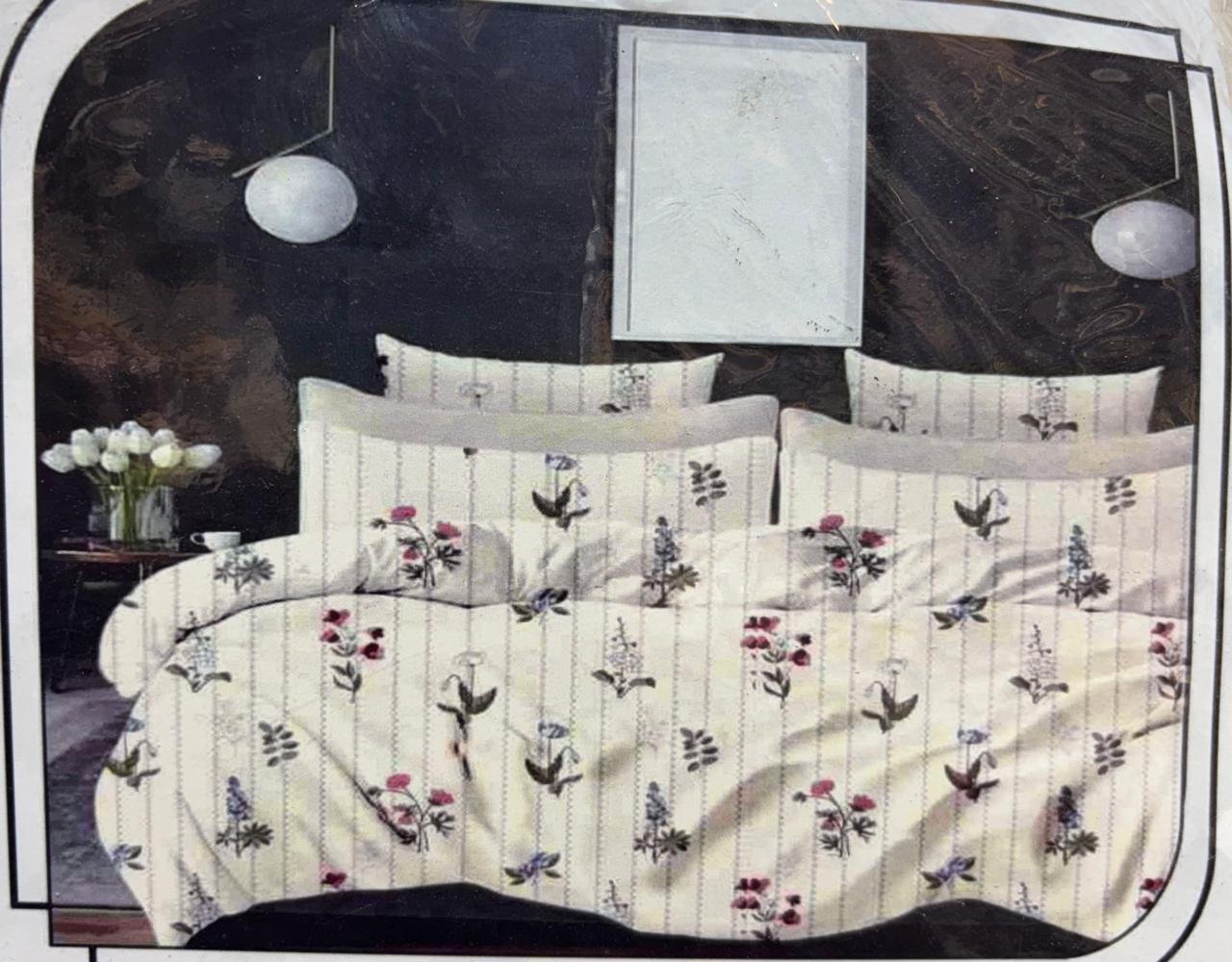 FiTTED BEDSHEET WHITE FLOWER THEME