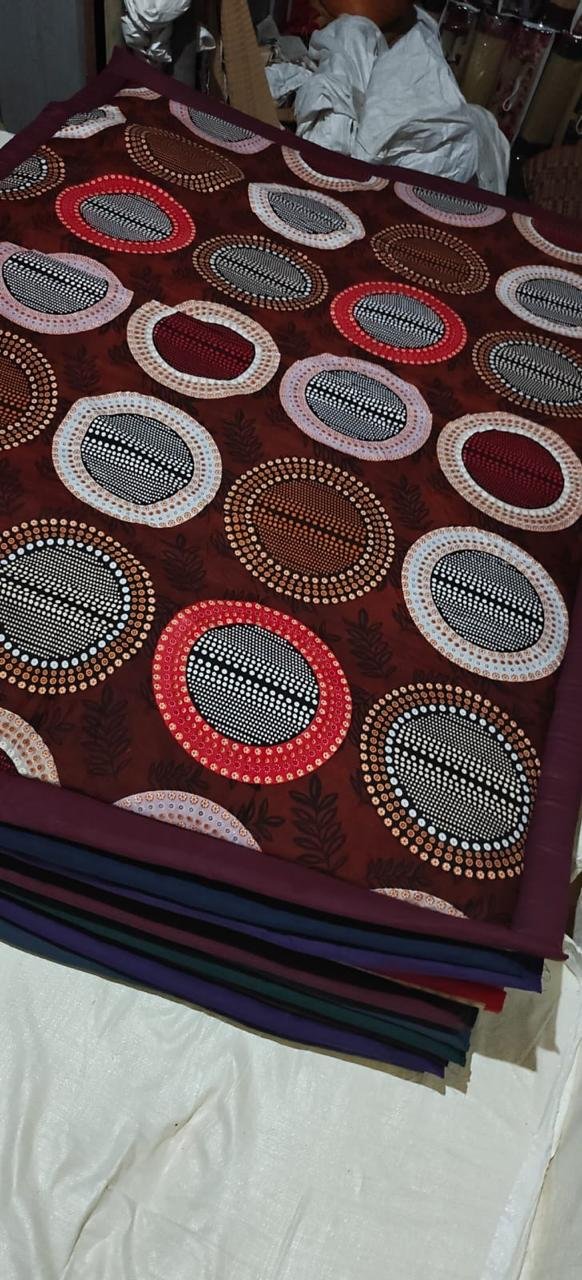 Quilted Printed Fabric KORAI Mat |  Maroon Mandala Pattern |  rich maroon backdrop | Maroon border | KORAI MATS (5/7) FT SIZE | %100 PURE GRASS / ECO FRIENDLY |