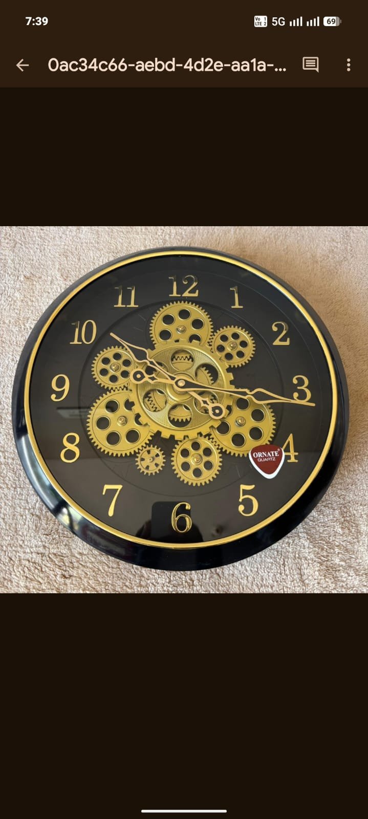 ROUND SHAPE GEAR WALL CLOCK