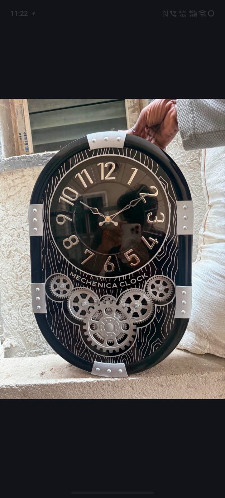 Industrial Steampunk Oval Wall Clock |  Exposed Gear Mechanism |  Combining modern engineering | SIZE - 17X20 IN  | WITH 1 YEAR WARRANTY |