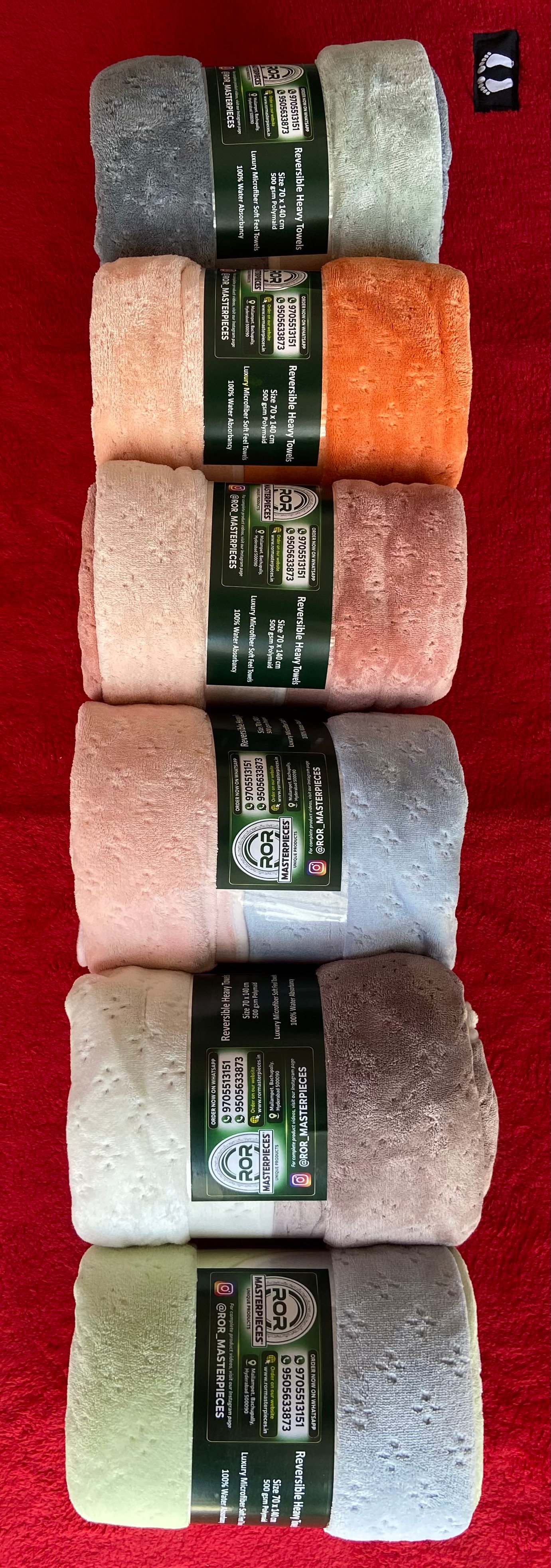ROR Masterpieces Reversible Heavy Microfiber Towels Set