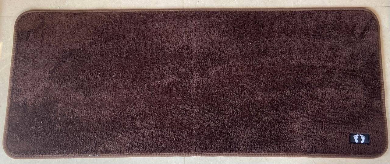 Ultra-Soft Microfiber Dark Brown Floor Mat Runner | high-density plush fibers | kitchen | living room |