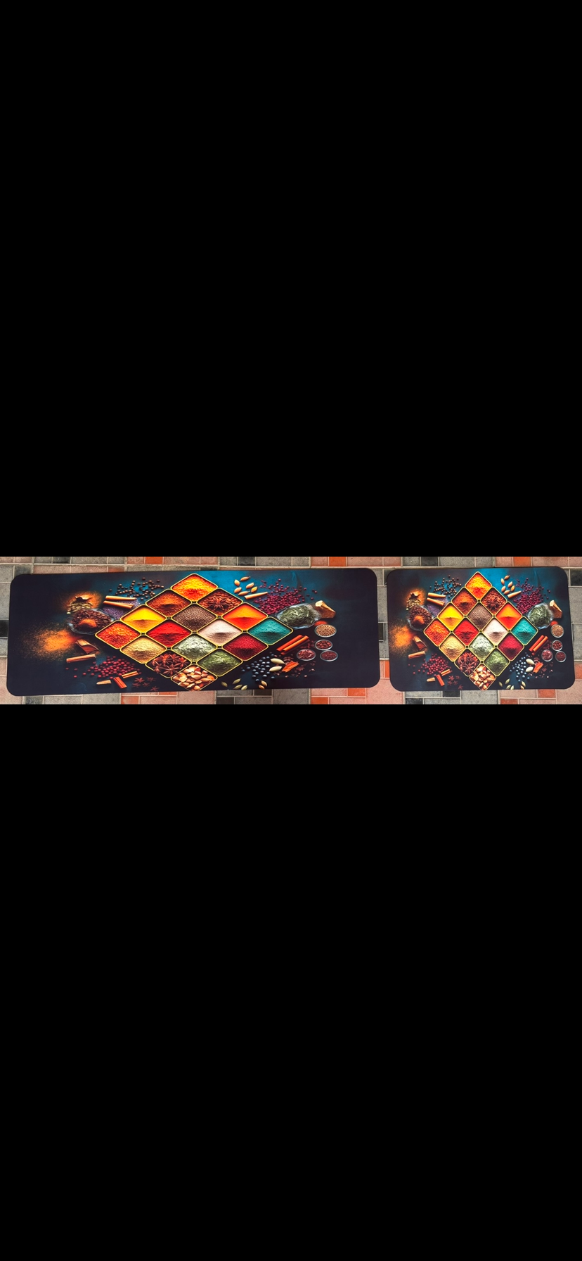 Vibrant Spice Print Anti-Slip Kitchen Floor Mat Set |KITCHEN FLOOR MATS