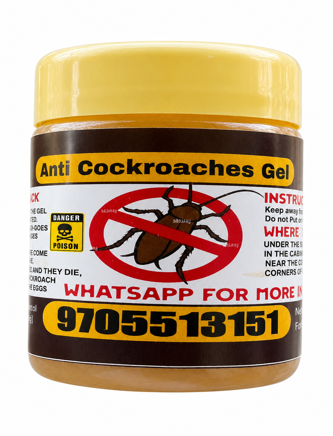 Anti Cockroaches Gel Pest Control Paste Jar | One tube is sufficient for up to 4 applications in a 2 BHK home. |