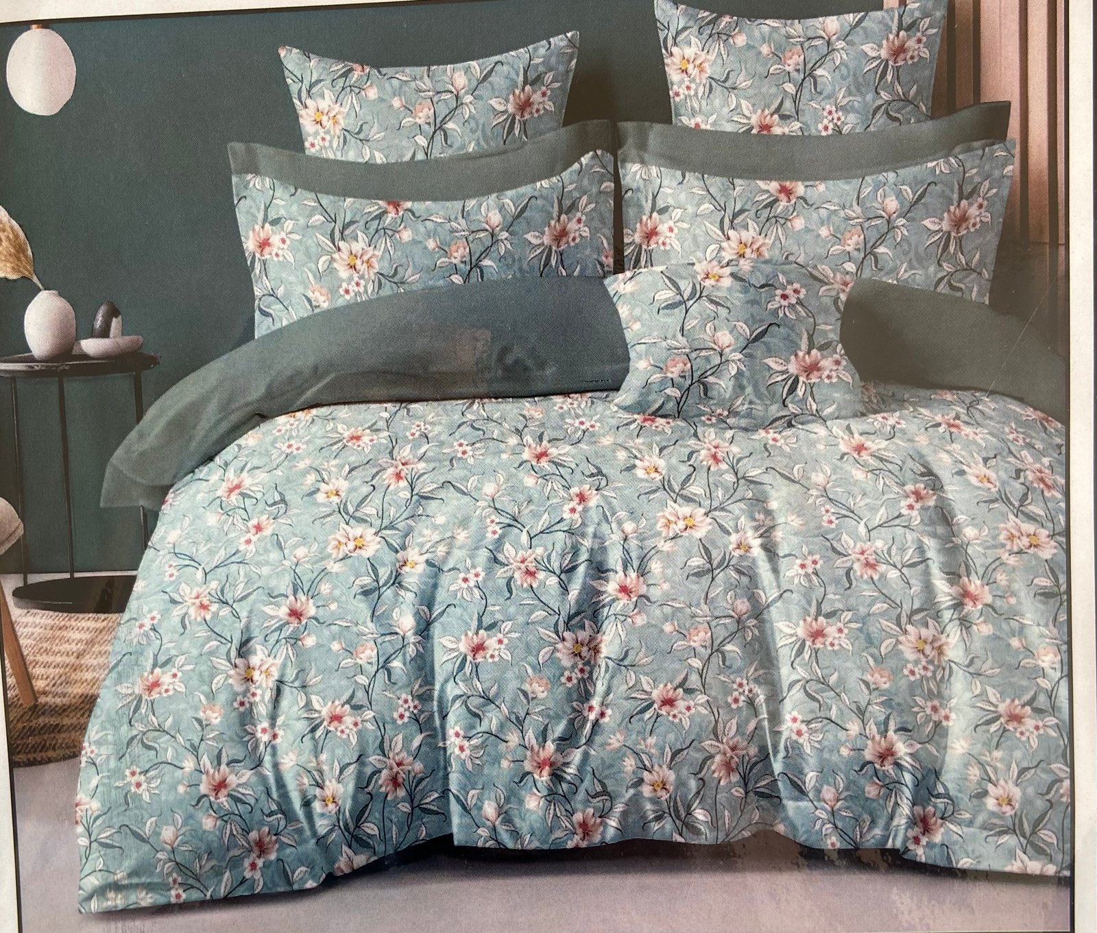 Elegant Botanical Floral Printed Duvet Cover &amp; Pillowcase Bedding Set |  7/8 FT | (WITH 2 PILLOW COVERS ) / HIGH QUALITY / BEST OFFER :- 1199 (3 BEDSHEETS + 6 PILLOW COVERS )